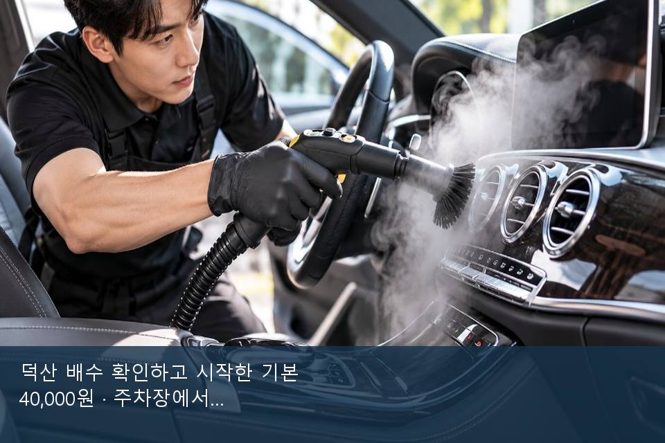덕산 배수 확인하고 시작한 기본 40,000원 · 주차장에서 부른 날