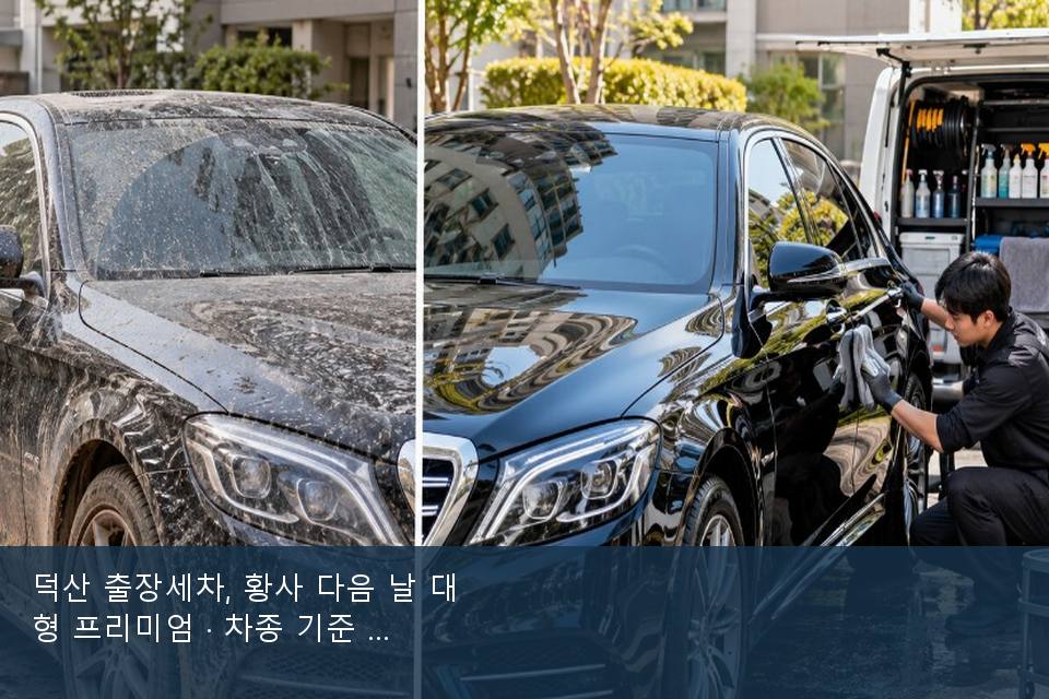 덕산 출장세차, 황사 다음 날 대형 프리미엄 · 차종 기준 금액